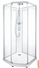 Душевая кабина IDO Showerama 10-5 Comfort 100х100, пятиугольная, профиль аллюминий, прозрачное стекло