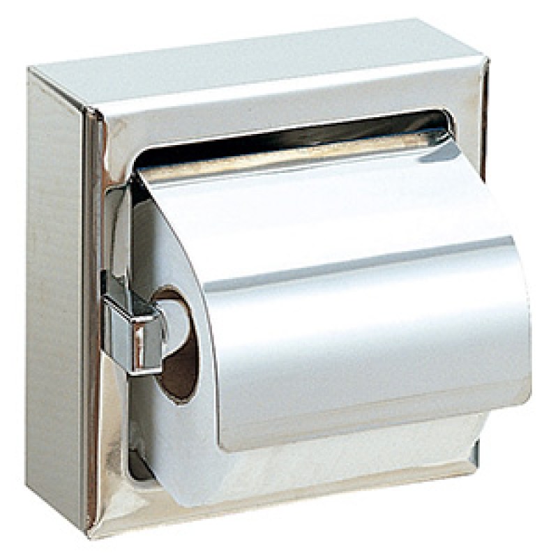 Держатель  для 1 рулона туалетной  бумаги с крышкой  квадратный из нержавеющей стали  матовый