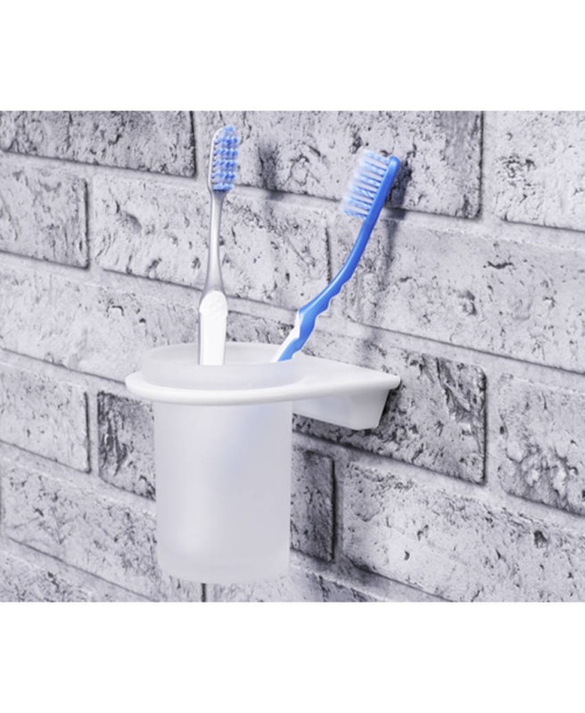 Стакан для зубных щеток стеклянный WasserKRAFT Kammel K-8328WHITE