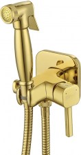 Смеситель для биде LEMARK СОЛО картр.25мм , с гигиеническим душем, встраиваемый, золото LM7165G