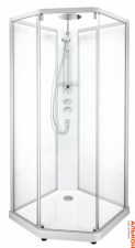 Душевая кабина IDO Showerama 10-5 Comfort 80х90, пятиугольная, профиль аллюминий, прозрачное стекло