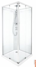 Душевая кабина IDO Showerama 10-5 Comfort 90х90, квадратная, профиль аллюминий, прозрачное стекло/матовые стекла задние