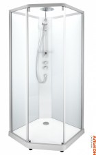 Душевая кабина IDO Showerama 10-5 Comfort 90х90, пятиугольная, профиль аллюминий, прозрачное стекло