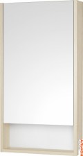 Зеркальный шкаф Aquaton Сканди 45 белый, дуб верона