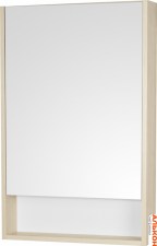 Зеркальный шкаф Aquaton Сканди 55 белый, дуб верона