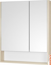 Зеркальный шкаф Aquaton Сканди 70 белый, дуб верона