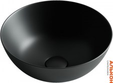 Накладная раковина Ceramica Nova Element круглая чёрная матовая 36 см